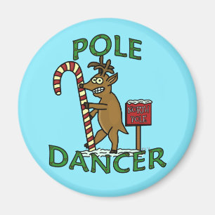 Funny Dancer Christmas Reindeer Pun Magnet