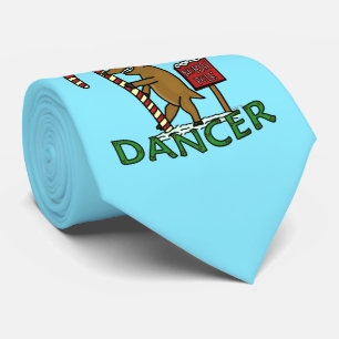 Funny Dancer Christmas Reindeer Pun Tie