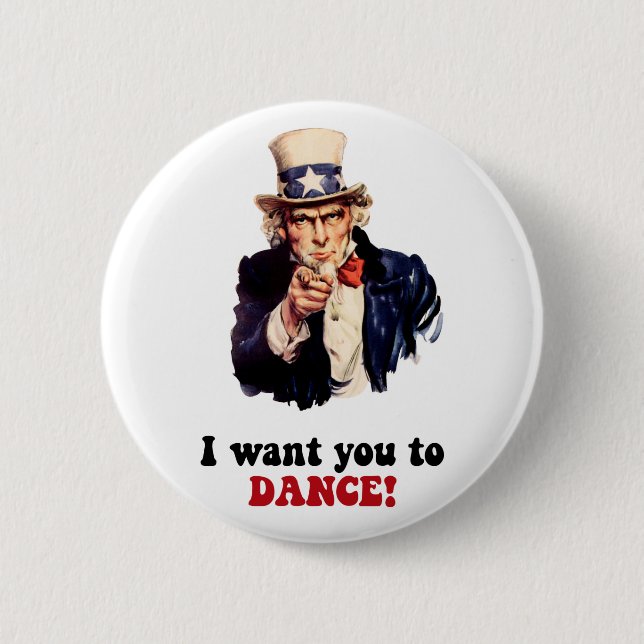 Funny dancing 2 inch round button (Front)