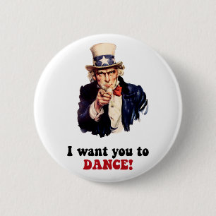 Funny dancing 2 inch round button