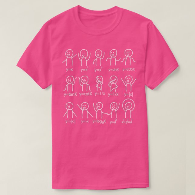 Funny Dancing Algebra Graph Math Equation Geeky  T-Shirt (Design Front)