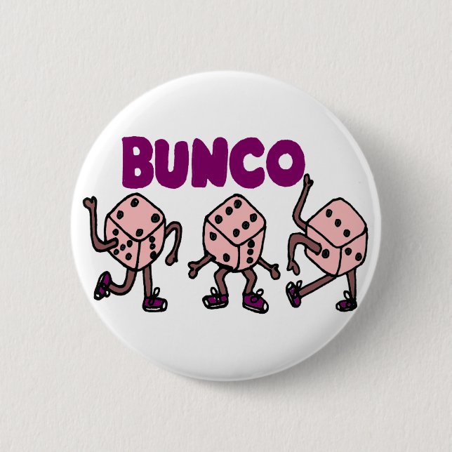 Funny Dancing Bunco Dice 2 Inch Round Button (Front)
