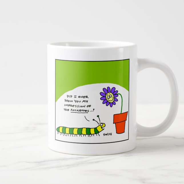 Funny Dancing Cartoon Caterpillar Dancer Large Coffee Mug (Right)