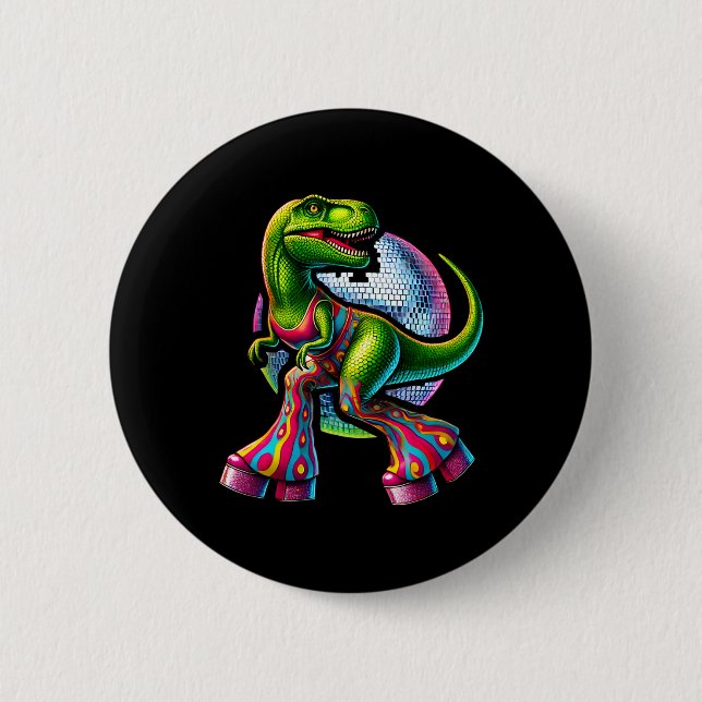 Funny Dancing Dinosaur  2 Inch Round Button (Front)