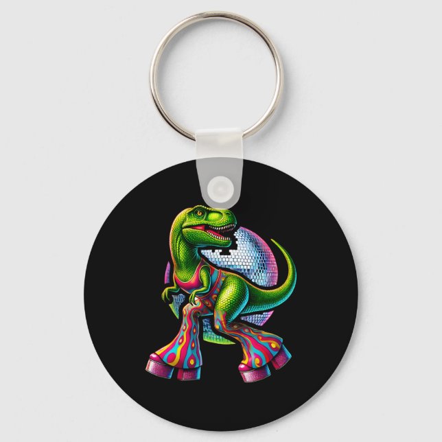 Funny Dancing Dinosaur  Keychain (Front)