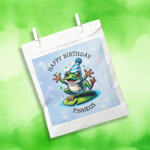 Funny Dancing Frog Personalized Birthday  Favour Bag