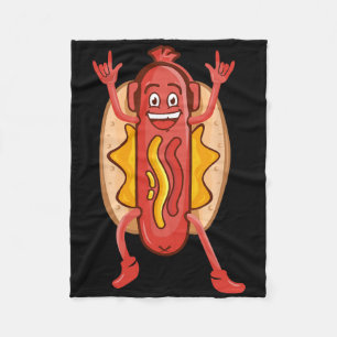 Funny Dancing Hot Dog Design For Kids Boys Girls H Fleece Blanket