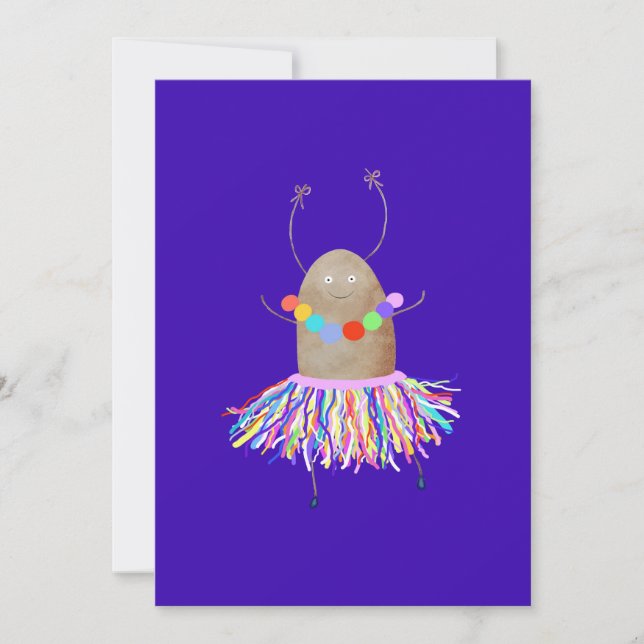 Funny dancing potato invitation (Front)
