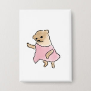 Funny Dancing Puppy In Pink Dress For Dog Mom