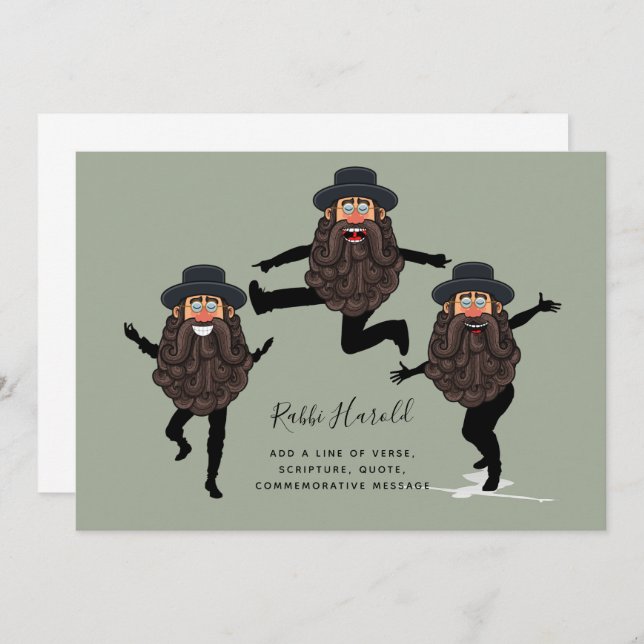 FUNNY Dancing RABBI Personalized with Text (Front/Back)