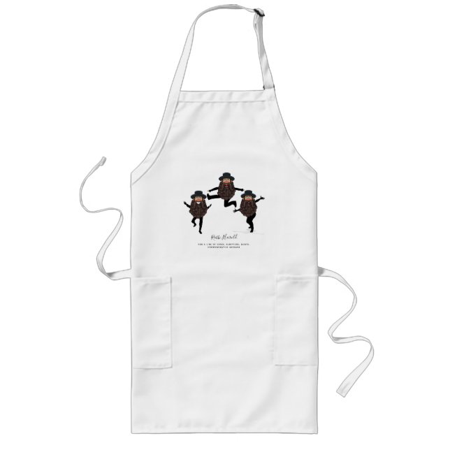 FUNNY Dancing RABBI Personalized with Text Long Apron (Front)