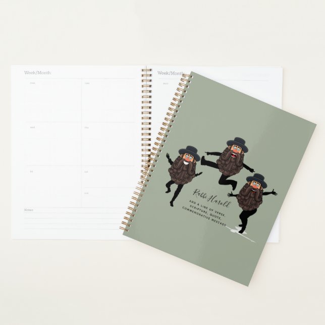 FUNNY Dancing RABBI Personalized with Text Planner (Display)