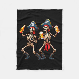 Funny Dancing Rate Skeletons Beer Drinking Hallowe Fleece Blanket