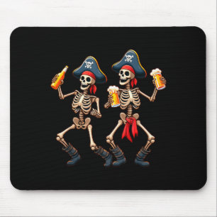 Funny Dancing Rate Skeletons Beer Drinking Hallowe Mouse Pad