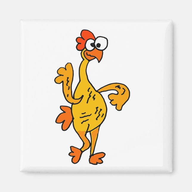 Funny Dancing Rubber Chicken Magnet (Front)