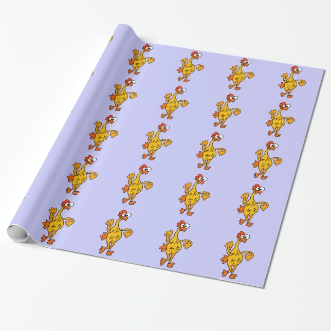 Funny Dancing Rubber Chicken Wrapping Paper (Unrolled)