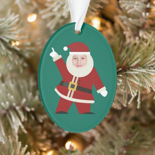 Funny Dancing Santa Photo Holiday Ornament (Tree)