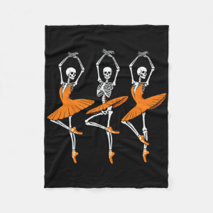 Funny Dancing Skeleton Ballerina Women's Girl's  Fleece Blanket