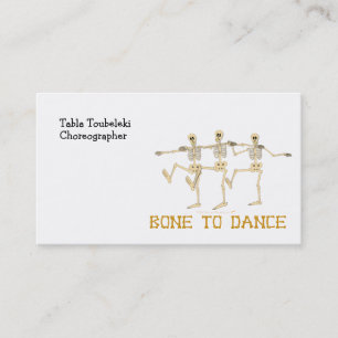 Funny Dancing Skeletons Bone To Dance Cartoon Business Card