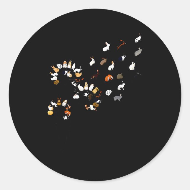 Funny Dandelion Bunny Flower  Classic Round Sticker (Front)