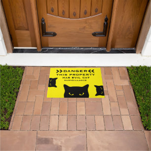 Funny Dangerous Cat Doormat