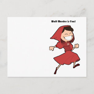 Funny Dark Fairy Tale Little Red Riding Hood Postcard