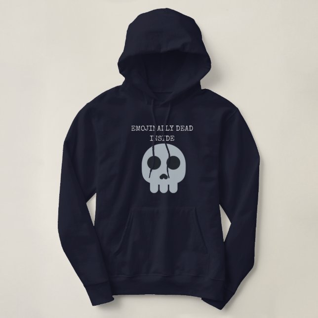 Funny dark skull emoji hoodie (Design Front)