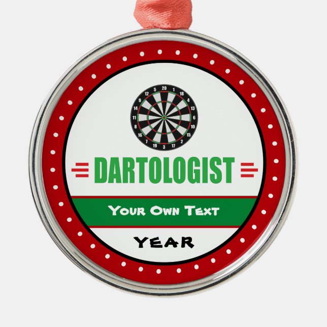 Funny Dart Game Lover Metal Ornament (Front)