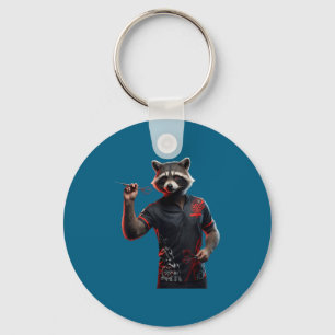 Funny Dart Raccoon Tee For Throwing Darts Dartboar Keychain