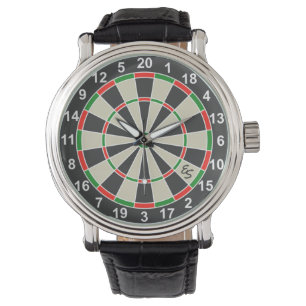 Funny Dartboard Darts Board Circle Monogrammed Fun Watch