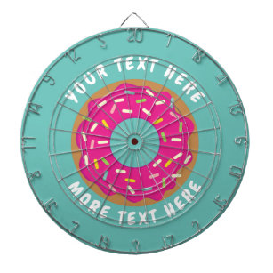 Funny dartboard design with cute pink donut