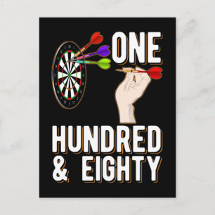 Funny Darts 180 Dart Player Postcard