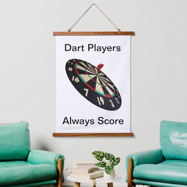 Funny Darts Players Always Score, Wall Hanging Tapestry (Living Room)