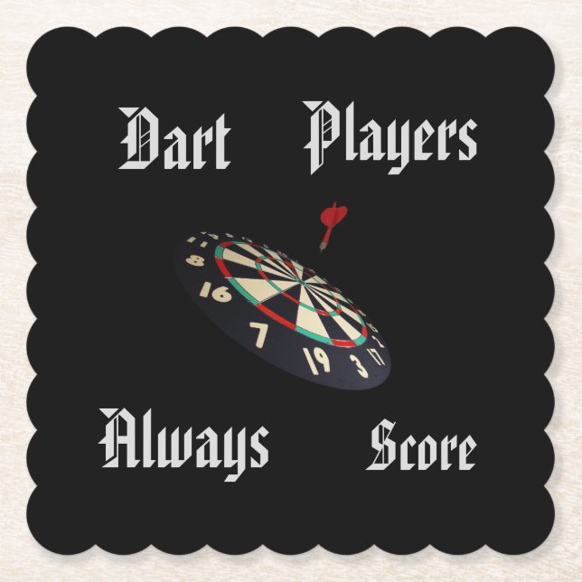 Funny Darts Players Scoring,  Paper Coaster (Front)