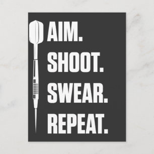 Funny Darts Problem Dartboard Fun Hobby Dart Playe Postcard