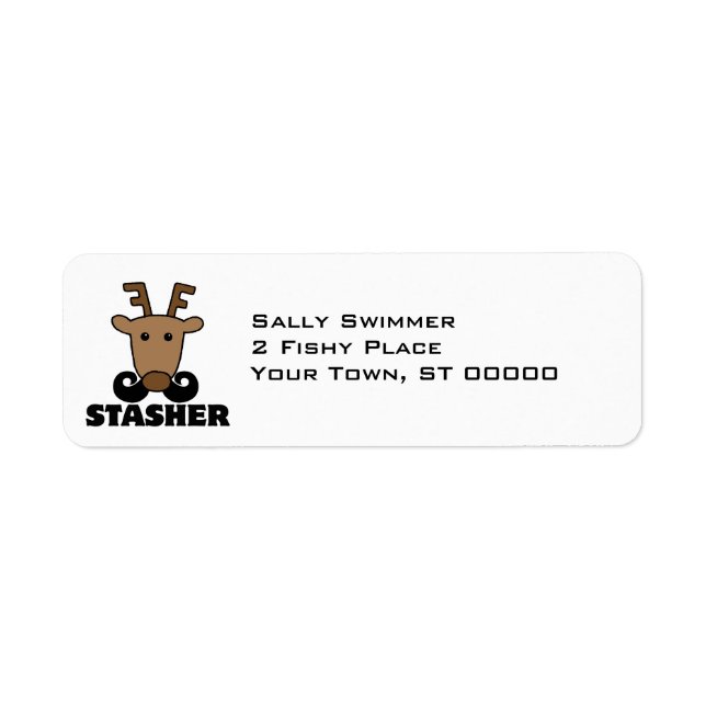 funny dasher stasher moustache reindeer (Front)