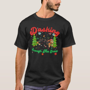 Funny Dashing Through The Snow Dachshund Dog Chris T-Shirt