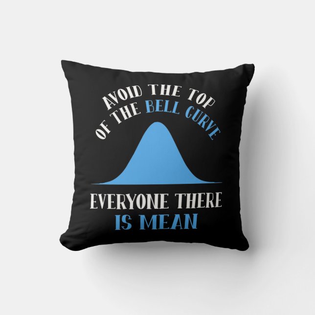 Funny Data Science Bell Curve Computer Programmer Throw Pillow (Front)