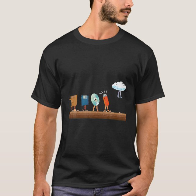 Funny Data Storage Evolution Cloud Computing Progr T-Shirt (Front)