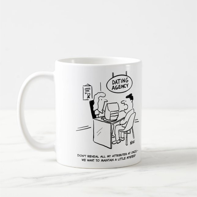 Funny Dating Agency Cartoon on a Coffee Mug (Left)