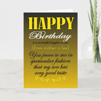 Funny daughter in law birthday  from mother law card