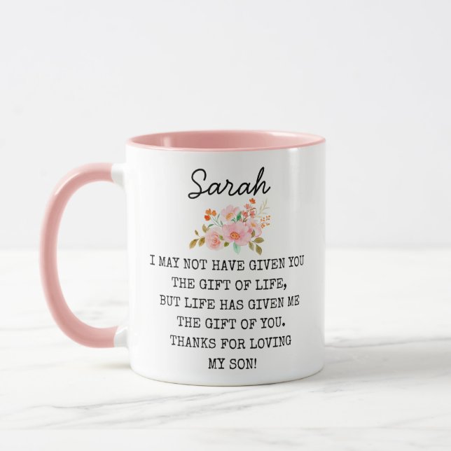 Funny Daughter In Law Gift, Personalized Wedding Mug (Left)