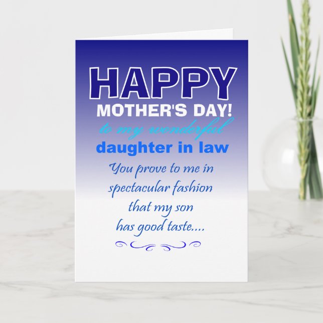 funny daughter in law mother's day  card (Front)