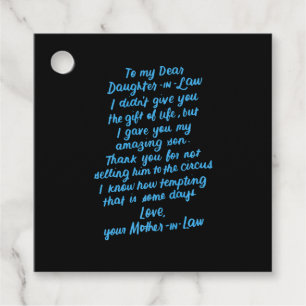 Funny Daughter in Law To My Dear Daughter In Law Favour Tags