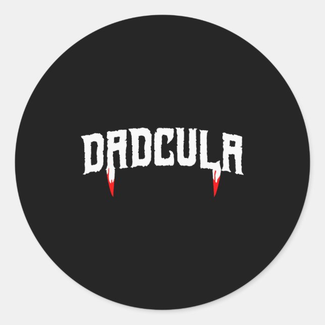 Funny Daula Halloween Dad Mens Costume Vamre Fangs Classic Round Sticker (Front)