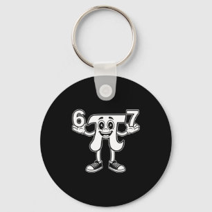 Funny day 3.14 symbol 67 meme math joke gen z humo keychain