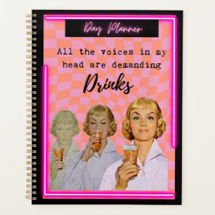 Funny Day Planner/Journal For Women Sassy-Drinks Planner