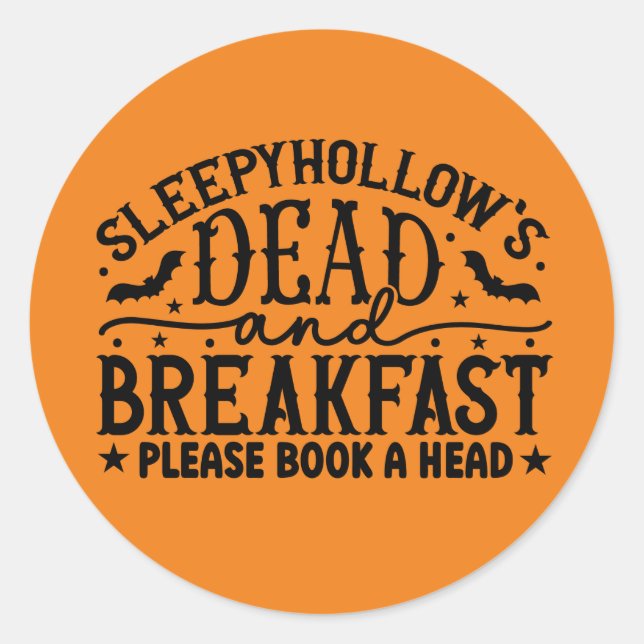 Funny Dead breakfast Halloween Classic Round Sticker (Front)