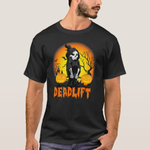 Funny Deadlift Bodybuilder Halloween Workout Skele T-Shirt