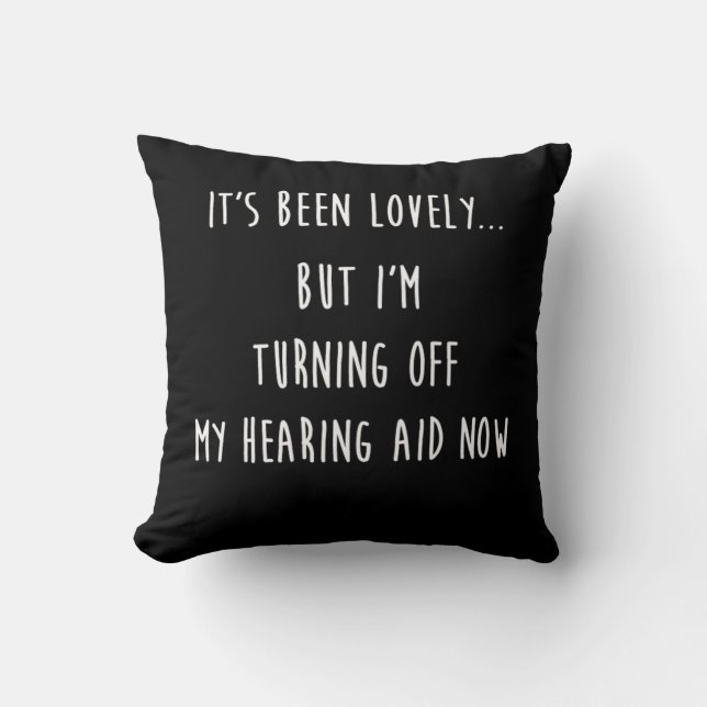 Funny Deaf Asl Hearing Aid Product Deaf Print Throw Pillow (Front)
